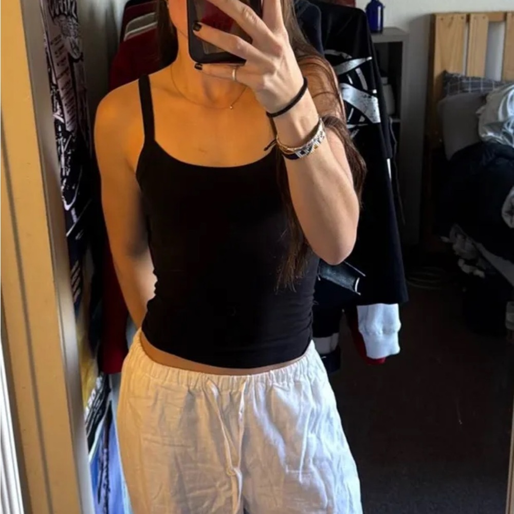 SUPRE Black Slim Strap Camisole Tank